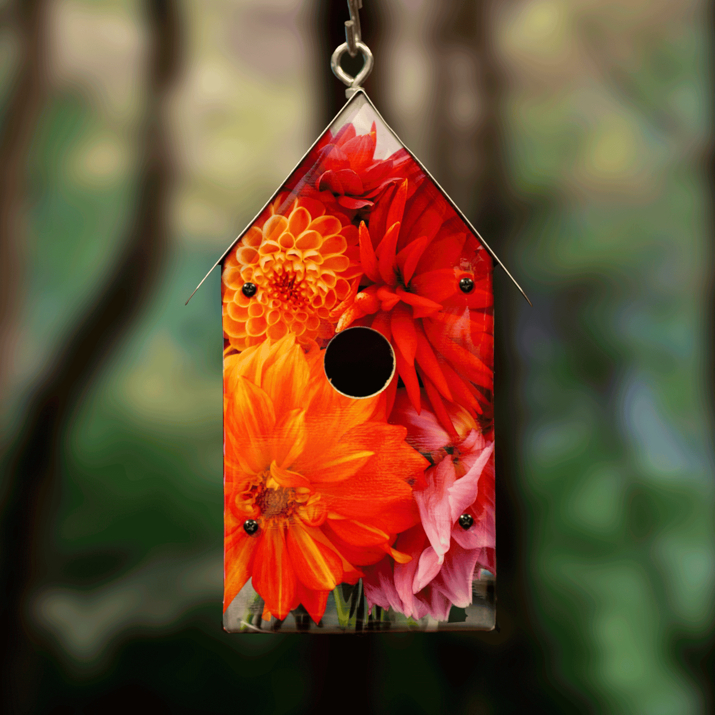 Red Blossoms Birdhouse