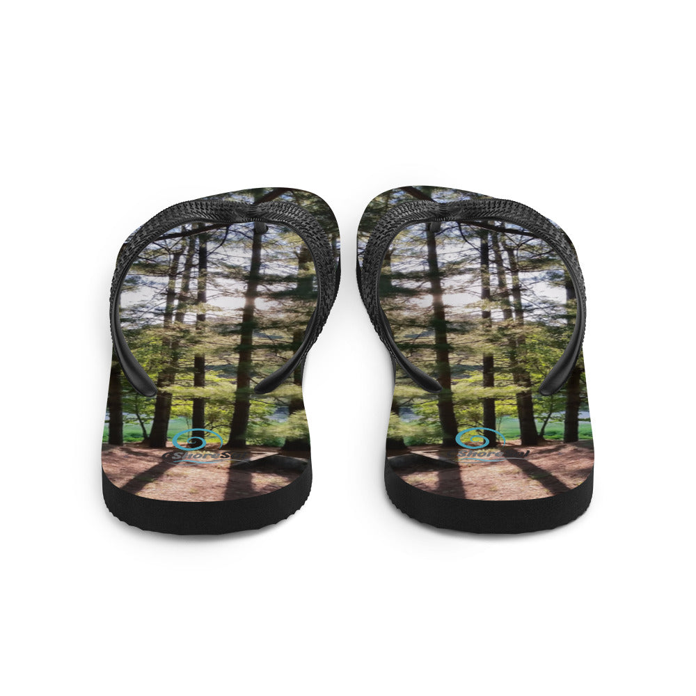 Sun-Filtered Grove of Trees Flip-Flops