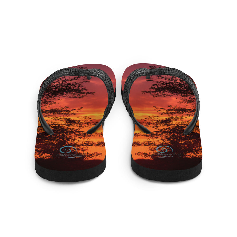Sunset Trees Flip-Flops