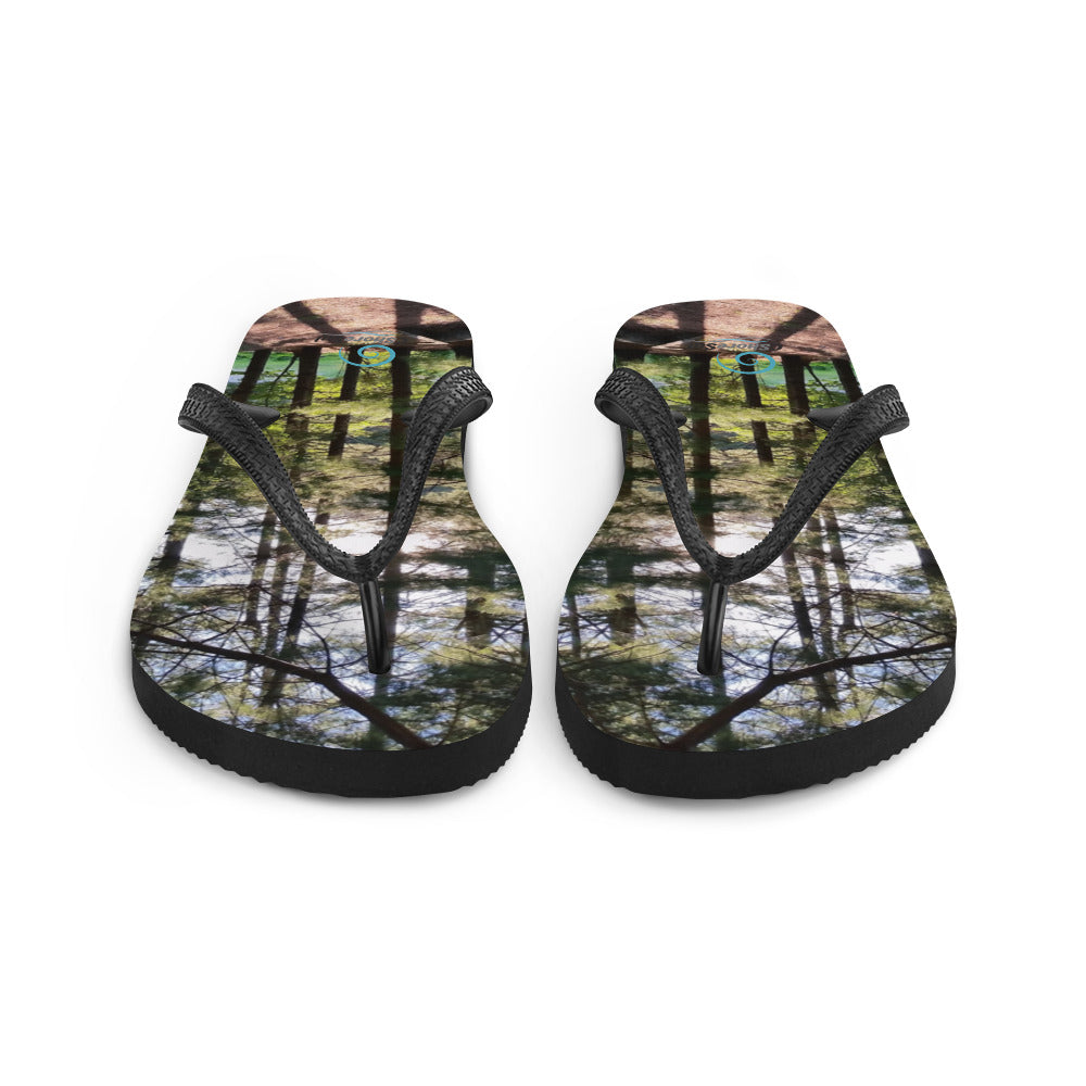 Sun-Filtered Grove of Trees Flip-Flops