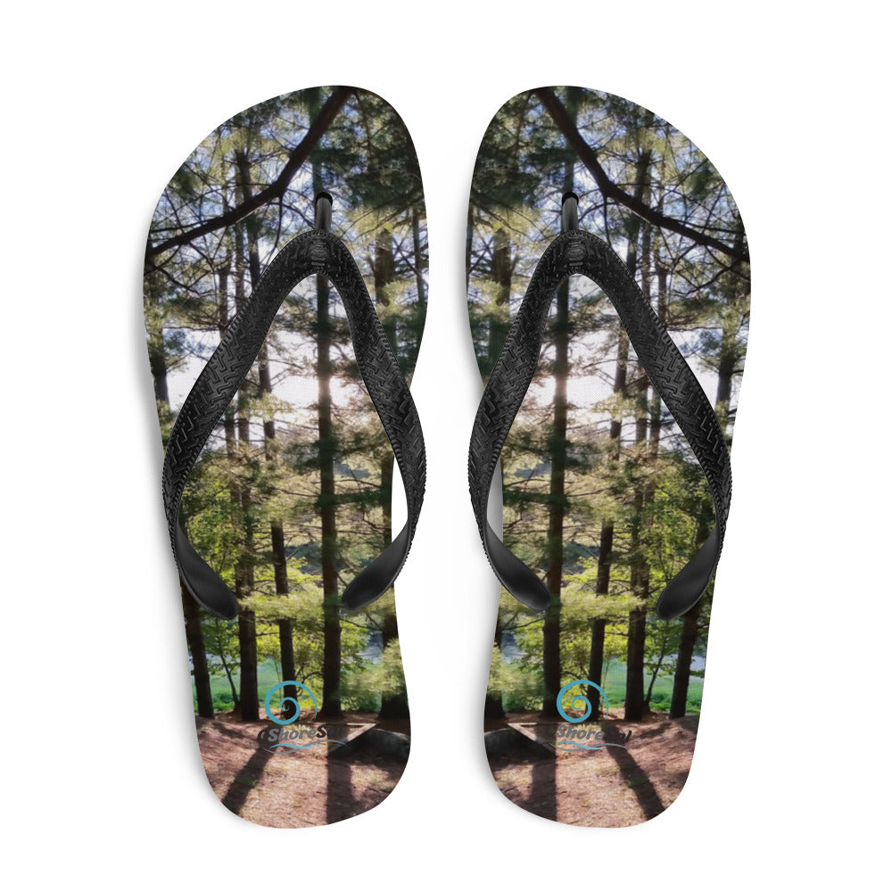 Sun-Filtered Grove of Trees Flip-Flops
