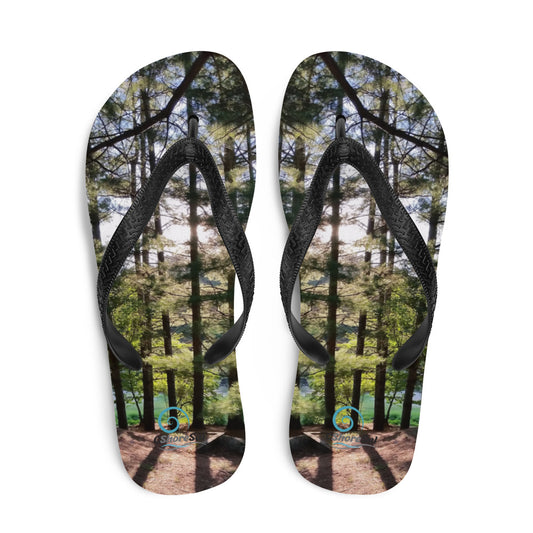 Sun-Filtered Grove of Trees Flip-Flops