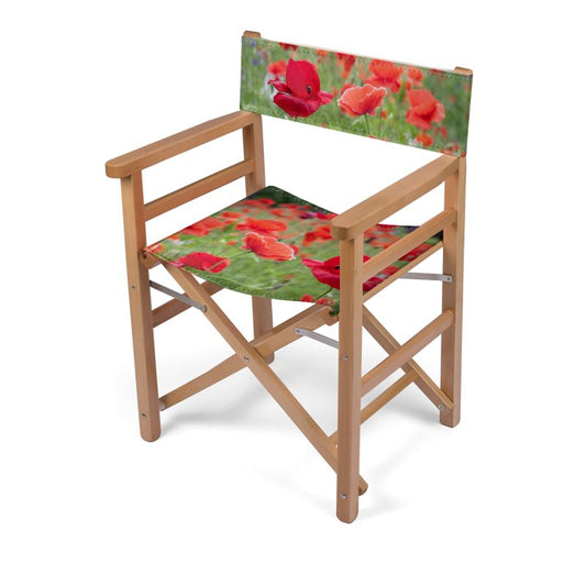 Red Poppies Directors Chair