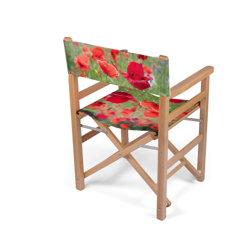 Red Poppies Directors Chair