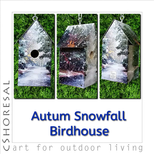 Autumn Snowfall Birdhouse