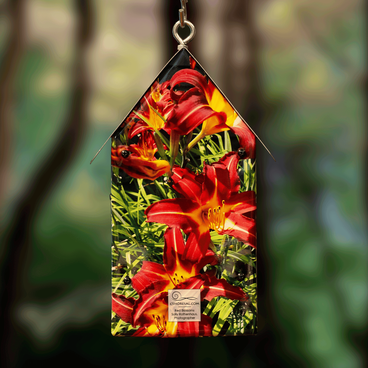 Red Blossoms Birdhouse